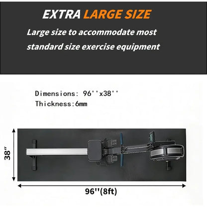96x38 Thick Exercise Mat for Treadmills, Bikes, and Ellipticals.