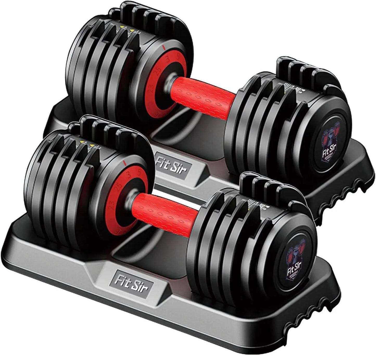 Adjustable Dumbbell Set 10-in-1 25LB/55LB with Safe Lock System.