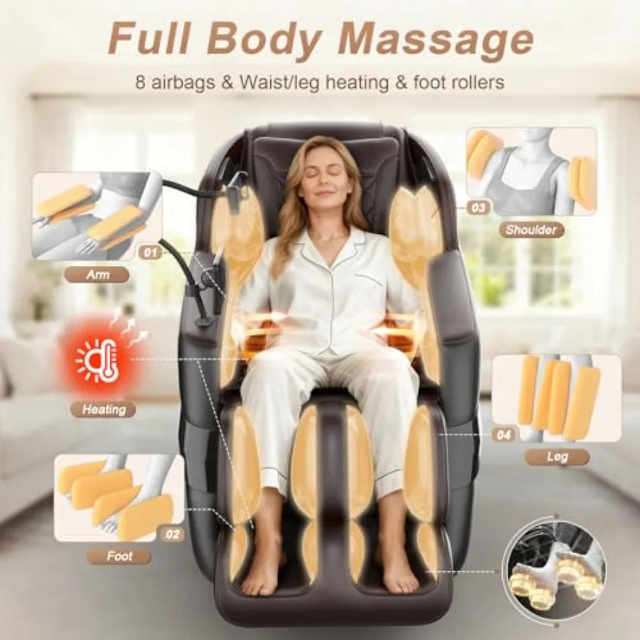 Zero Gravity Shiatsu Massage Chair Recliner with AI Control Body Scan.