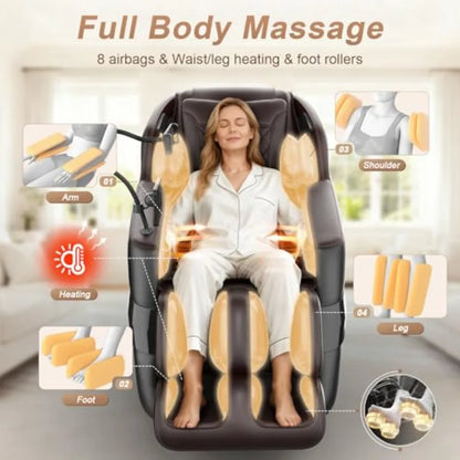 Zero Gravity Shiatsu Massage Chair Recliner with AI Control Body Scan.