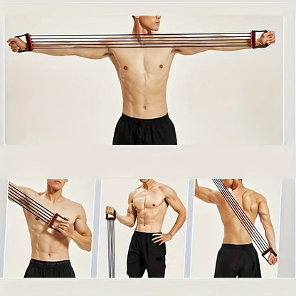 5-Tube Chest Expander Resistance Band Adjustable.