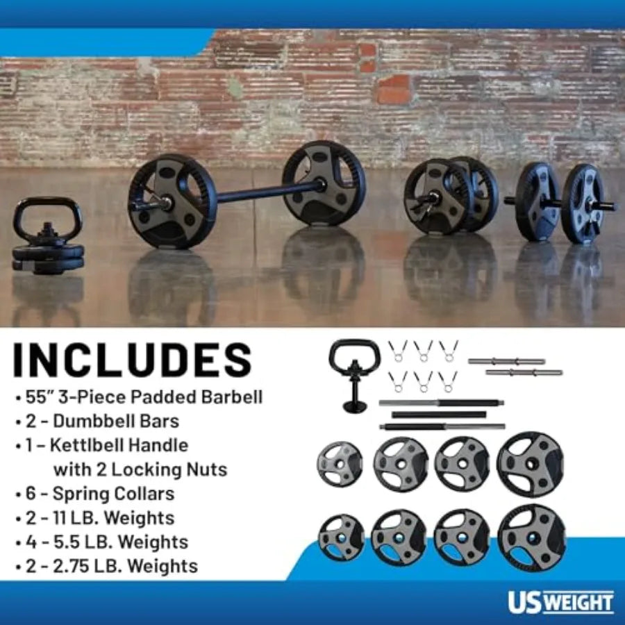 Durable Steel Barbell Curl Bar with Multiple Use Options.