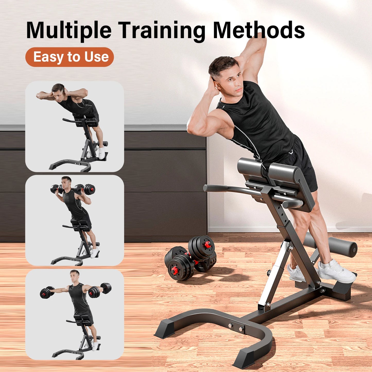 Folding Roman Chair Bench, Strength Training.