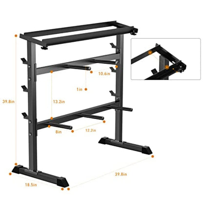 Weight rack for Dumbbells, Barbell Bar, Weight Plates.