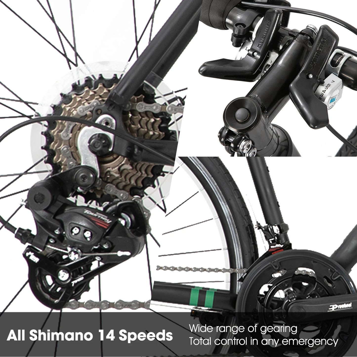 Aluminum Road Bike,Shimano 14 Speeds, 53/57cm Frame,
