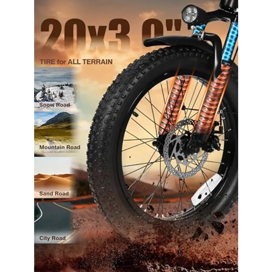 Electric Bike for Adults 1200W Peak Motor Folding.