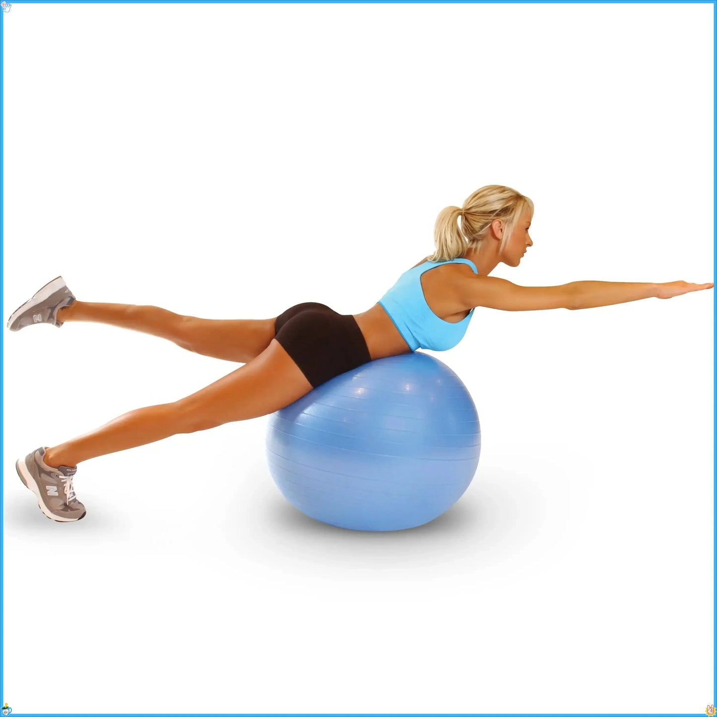 Blue Fitness Yoga Ball for Home Gym, Pilates & Core Training