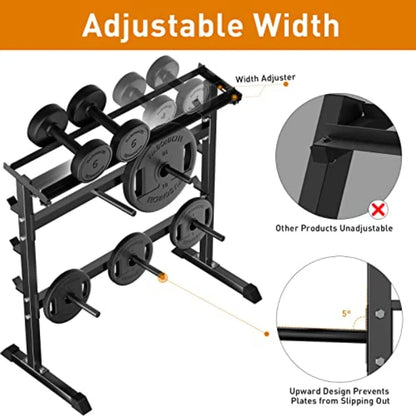 Weight rack for Dumbbells, Barbell Bar, Weight Plates.